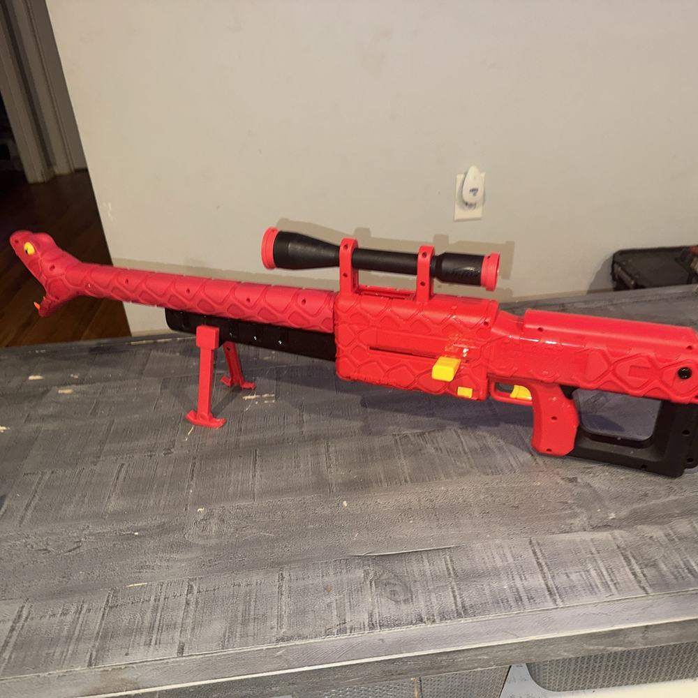 Nerf Roblox Zombie Attack Viper Strike Sniper Blaster with Scope Clip and Stand